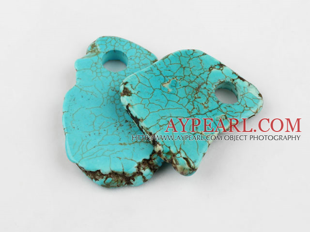 Turquoise Gemstone Beads, Blue, 6*30*45mm irregular,about 67 strands/kg