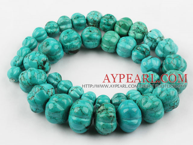 Turquoise Beads, Green, 10-20mm pumpkin tower shape,about 5 strands/kg