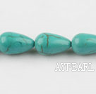 turquoise beads,10*16mm teardrop,green,about 22 strands/kg