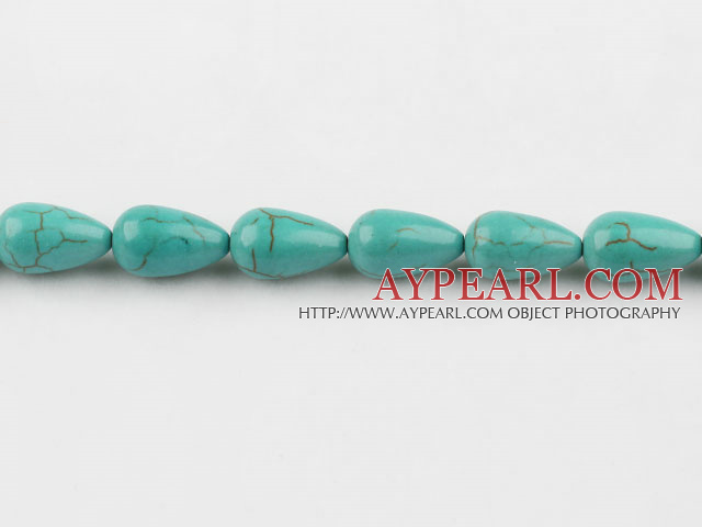 turquoise beads,10*16mm teardrop,green,about 22 strands/kg