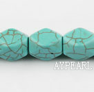 turquoise beads,16*15mm octagon,green,about 10 strands/kg