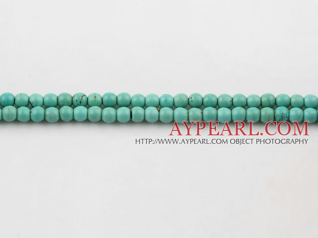 Turquoise Gemstone Beads, Green, 4mm round, Sold per 15.7-inch strand