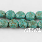 turquoise beads,5*10mm flat oval,green,about 33 strands/kg