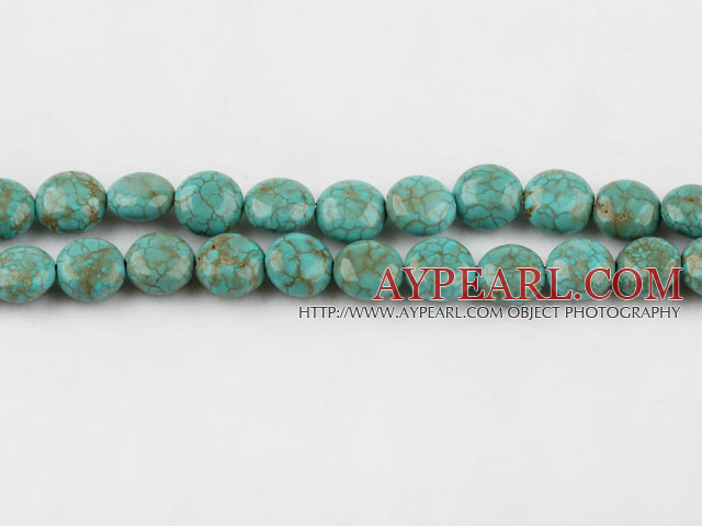 turquoise beads,5*10mm flat oval,green,about 33 strands/kg
