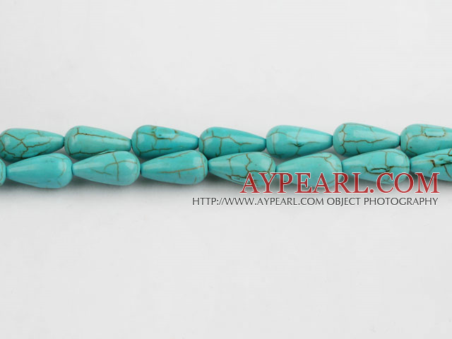 turquoise beads,6*14mm teardrop,green,about 43 strands/kg