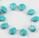 turquoise beads,12*16mm teardrop,lateral hole,blue,about 25 strands/kg