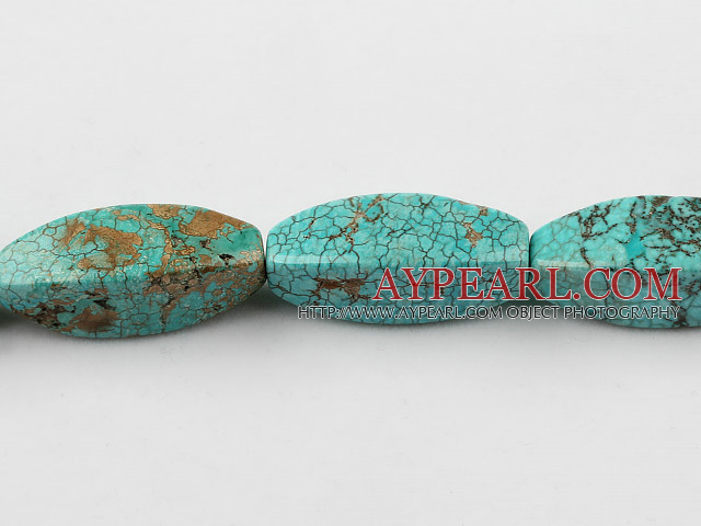 Turquoise Gemstone Beads, Green, 16*40mm opposite angles, square,about 6 strands/kg