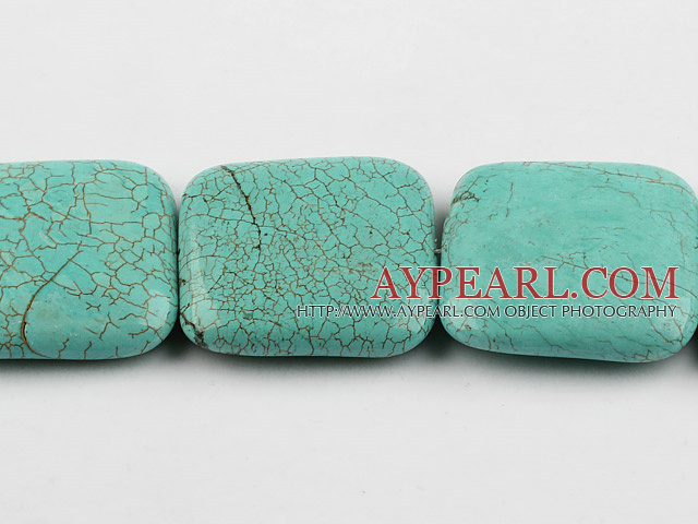 Turquoise Gemstone Beads, Green, 46*46*12mm square,about 3 strands/kg