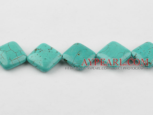 Turquoise Gemstone Beads, Green, 20*20mm opposite angels,about 12 strands/kg