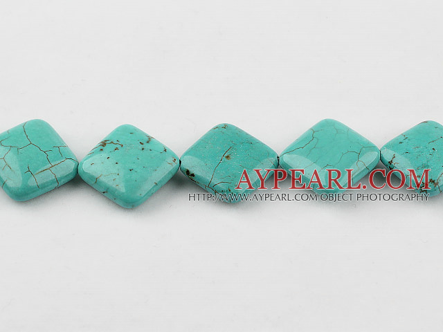 Turquoise Gemstone Beads, Green, 20*20mm opposite angels,about 12 strands/kg