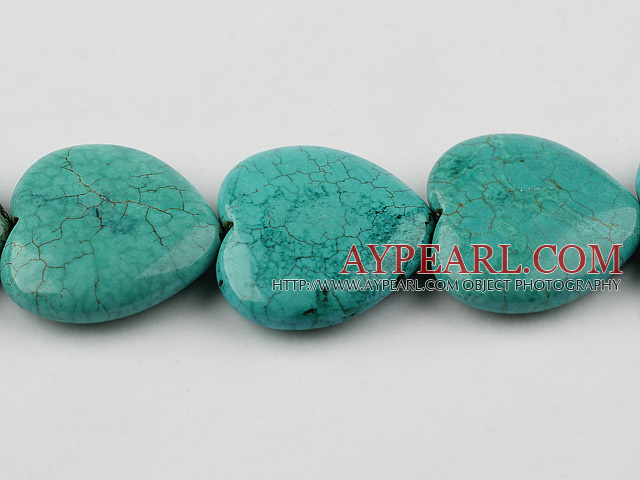 Turquoise Gemstone Beads, Green, 12*36mm heart shape,about 5 strands/kg