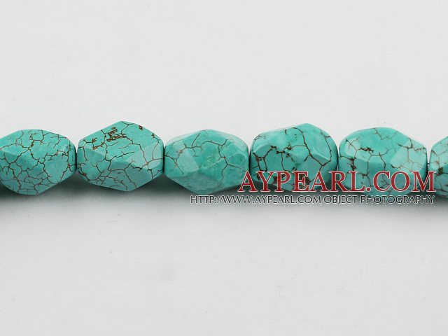 Turquoise Gemstone Beads, Green, 14*20mm octangle,about 7 strands/kg