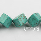 Turquoise Gemstone Beads, Green, 14*14mm opposite angles, square,about 9 strands/kg