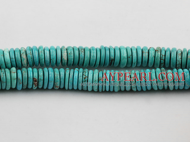 Turquoise Gemstone Beads, Green, 4*12mm fold disc,about 10 strands/kg