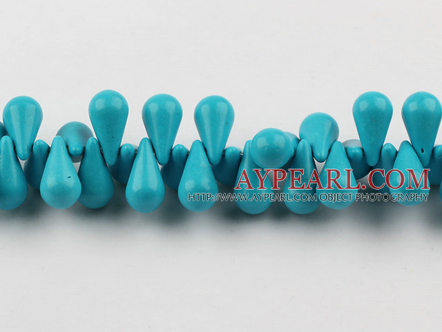 Turquoise Gemstone Beads, Blue, 12*18mm pressed, drop shape,about 6 strands/kg
