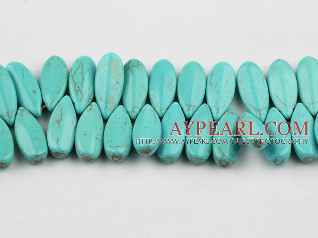 Turquoise Gemstone Beads, Green, 9*25mm pressed, melon seeds shape,about 7 strands/kg