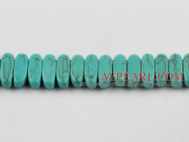 Turquoise Gemstone Beads, Green, 5*20mm fillet, rectangle,about 10 strands/kg