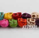 Turquoise Gemstone Beads, Colorful, 12mm dyed, pressed Skulls,about 16 strands/kg