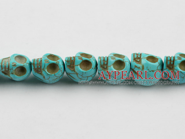 Turquoise Gemstone Beads, Green, 18mm dyed, pressed skulls,about 8 strands/kg