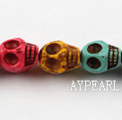 Turquoise Gemstone Beads, Colorful, 18mm dyed, pressed skulls,about 8 strands/kg