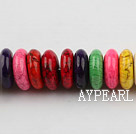 Turquoise Gemstone Beads, Multi Color, 5*14mm dyed press, colorful flat,about 6 strands/kg