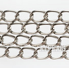 Brass chain, 6.5*10mm silver