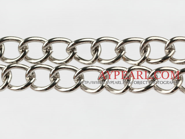 Brass chain, 9*11mm silver