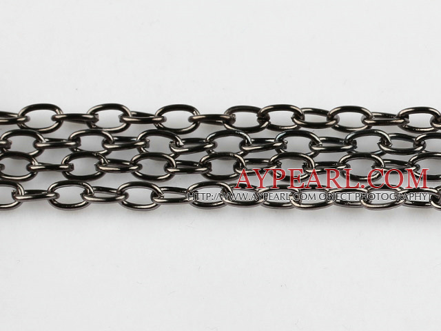 Brass chain, 4*6.5mm black plated
