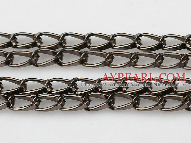 Brass chain, 5.5*10.5mm black plated