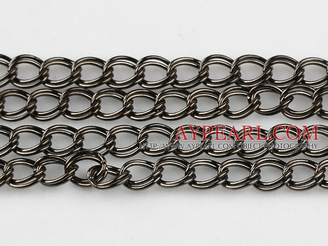 Brass chain, 6.5*7mm black plated