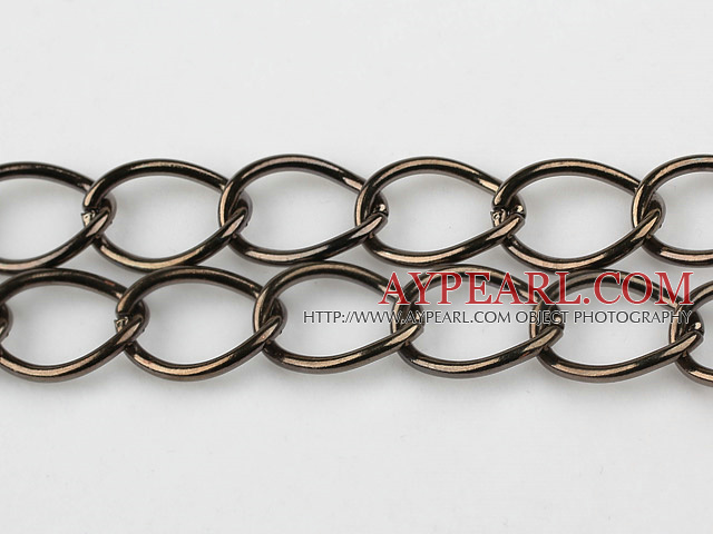 Brass chain, 17*20mm black plated