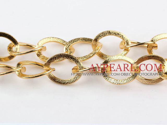 Brass chain, gold plated, 25*32mm. Sold per pkg of 1 meter