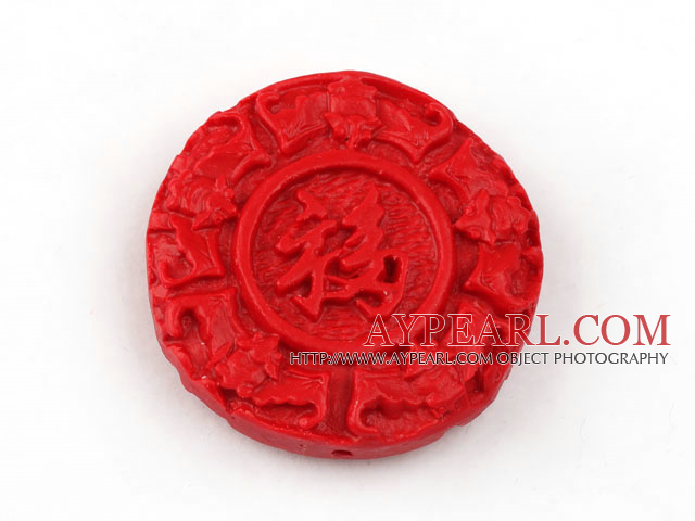 Cinnabar Beads,10*32mm flat round,Red,Sold by each.