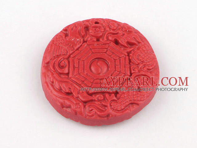 Cinnabar Beads,10*42mm flat round,Red,Sold by each.