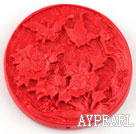 Cinnabar Beads，8*45mm flat round,Red,Sold by each.