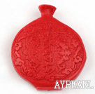 Cinnabar Beads，12*40*45mm pot,Red,Sold by each.
