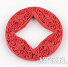 Cinnabar Beads，5*46mm coin,Red,Sold by each.