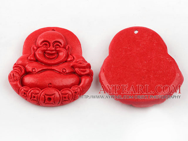 Cinnabar Beads，9*45*50mmBuddha,Red,Sold by each.