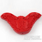 Cinnabar Beads,13*22*50mm,gold ingot ,red,Sold by each.