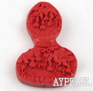 Cinnabar Beads,8*30*48mm,flat calabash,red