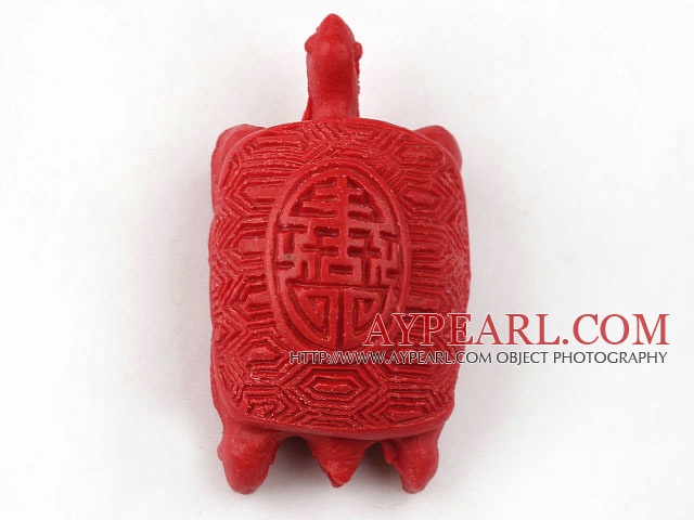 Cinnabar Beads,20*25*45mm turtle,red Sold by each.