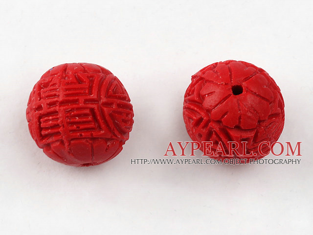 Cinnabar Beads,16mm round,Red,Sold by each.