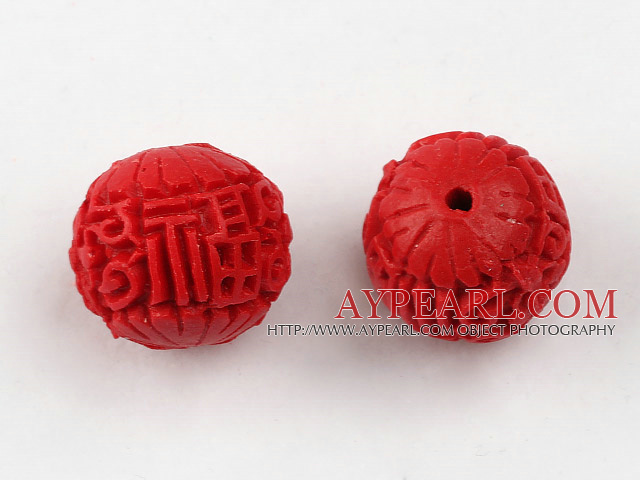 Cinnabar Beads,16mm round,Red,Sold by each.