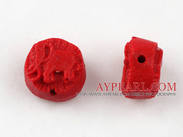 Cinnabar Beads,12mm flat round statue,Red,Sold by each.