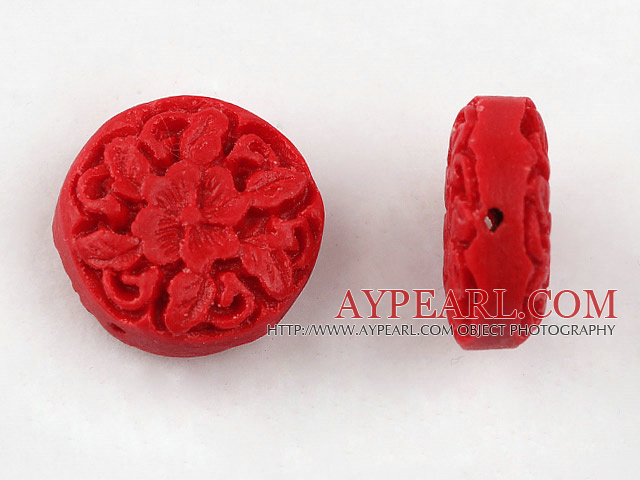Cinnabar Beads,18mm Red,Sold by each.