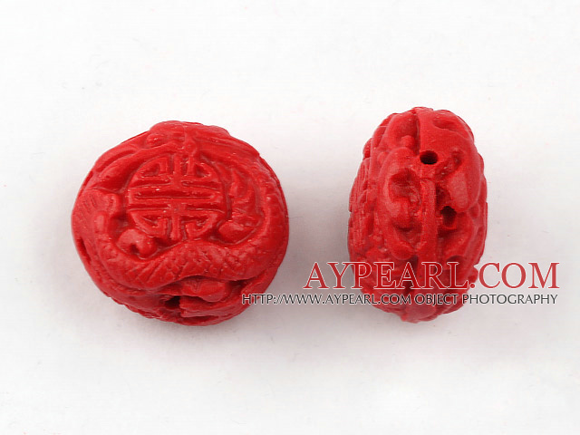 Cinnabar Beads,18mm flat round,Red,Sold by each.