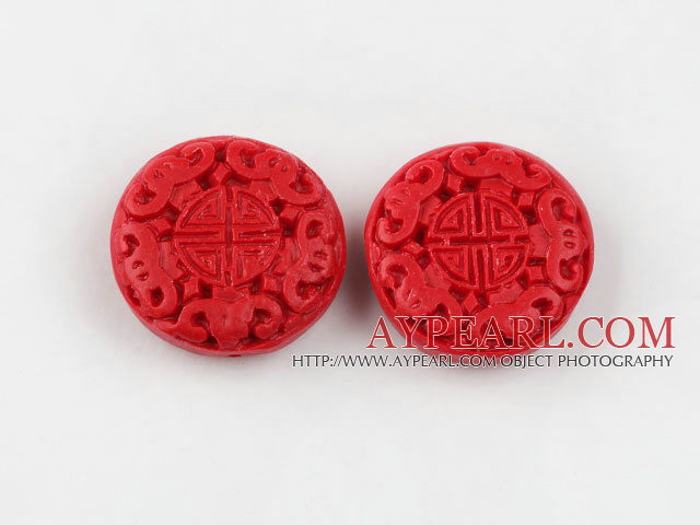 Cinnabar Beads,26mm oval,red,Sold by each.