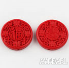 Cinnabar Beads,28mm oval,Red,Sold by each.
