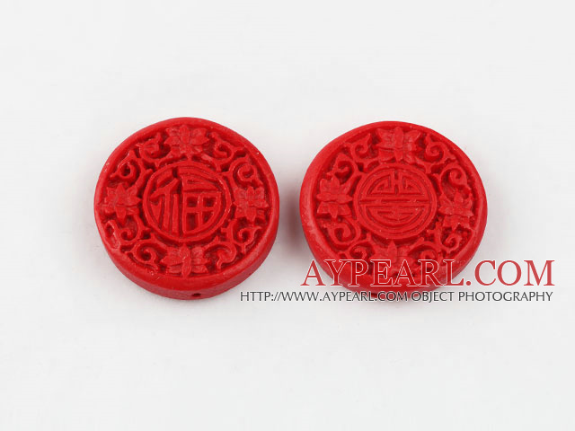 Cinnabar Beads,28mm oval,Red,Sold by each.