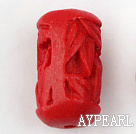 Cinnabar Beads,10*18mm column,Red,Sold by each.